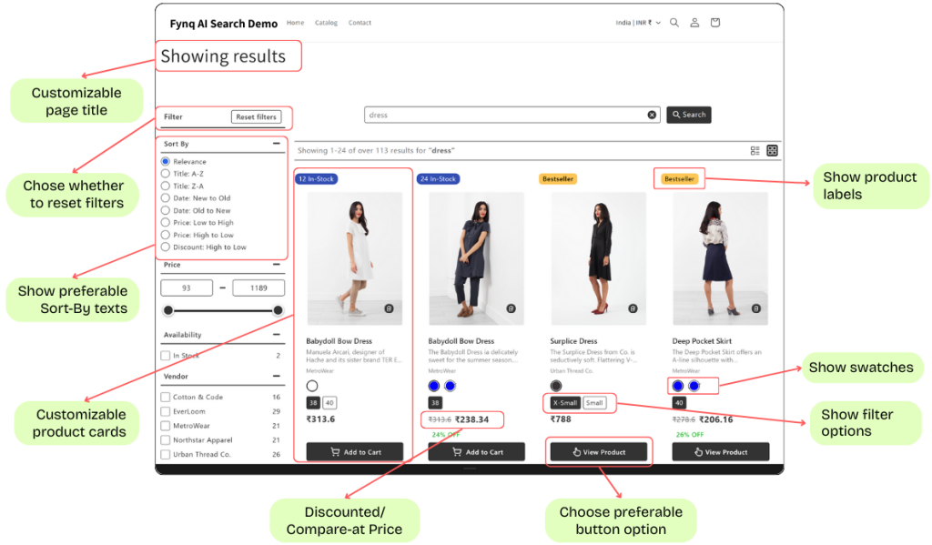Fynq-applied Advanced Search Result Page
