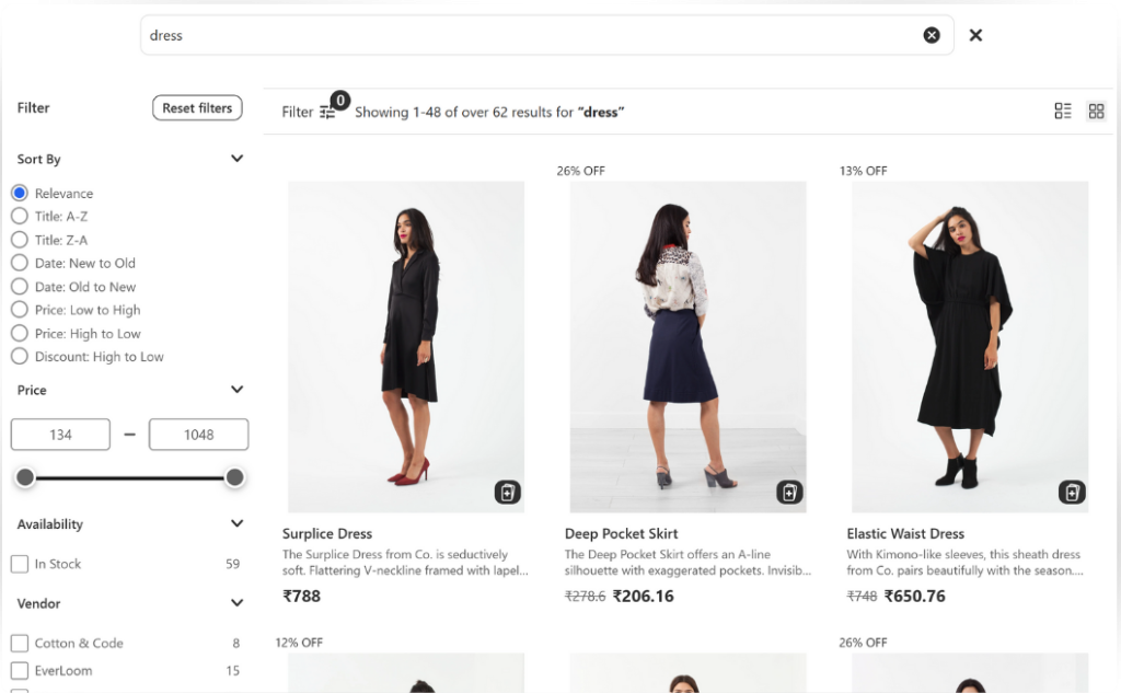 filter on storefront