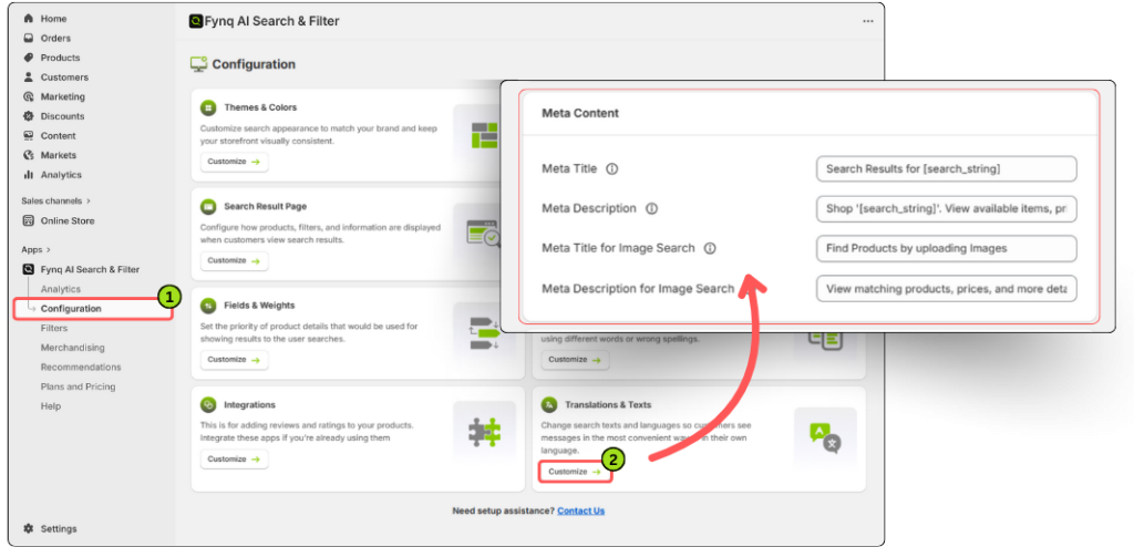 Modifying Meta content in Fynq
