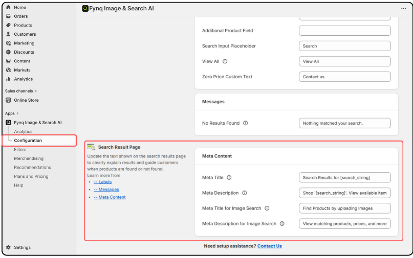 Search Page SEO with Fynq
