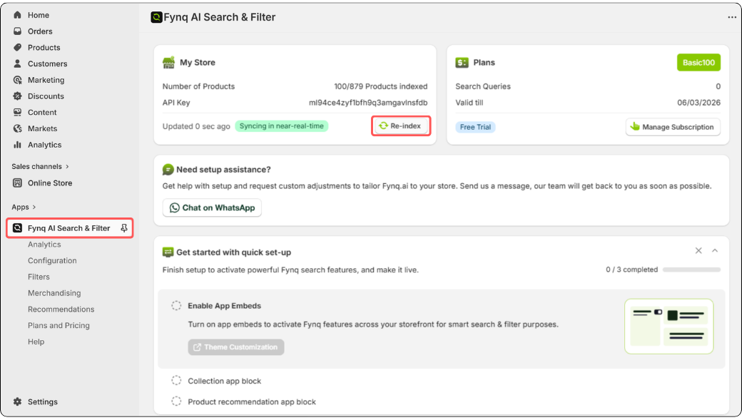 Syncing products