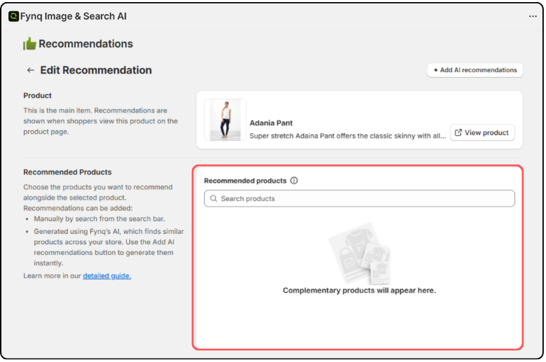 Come to the section called Recommended Products. 