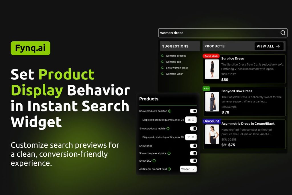 How to Set Product Display Behavior in the Instant Search Widget