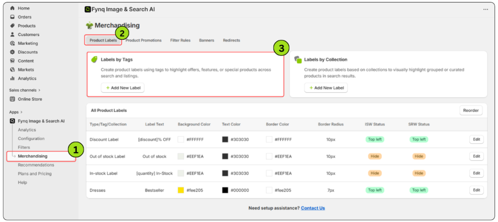 Where to Find the Labels by Tags Settings
