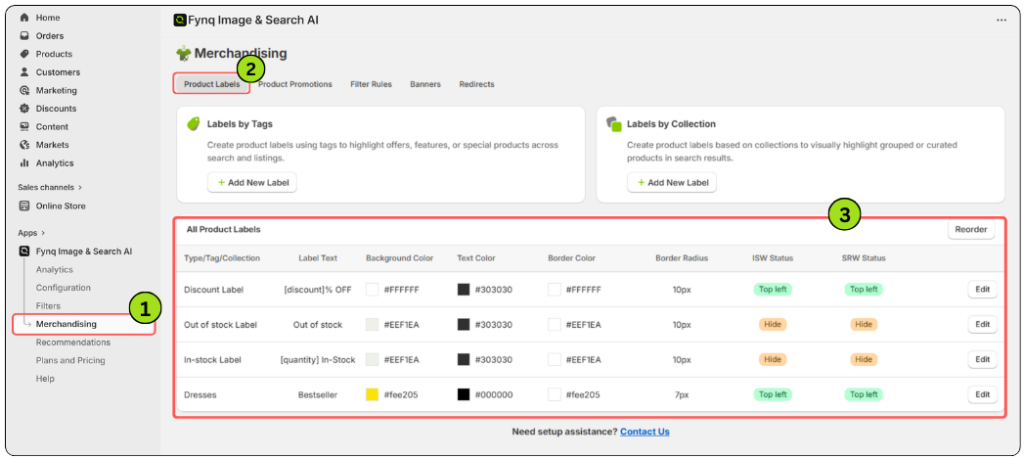 Where To Manage Your Labels in Fynq
