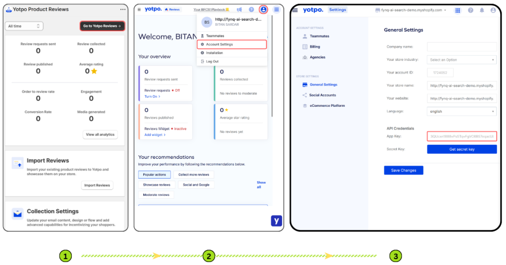 How to find app key from Yopto