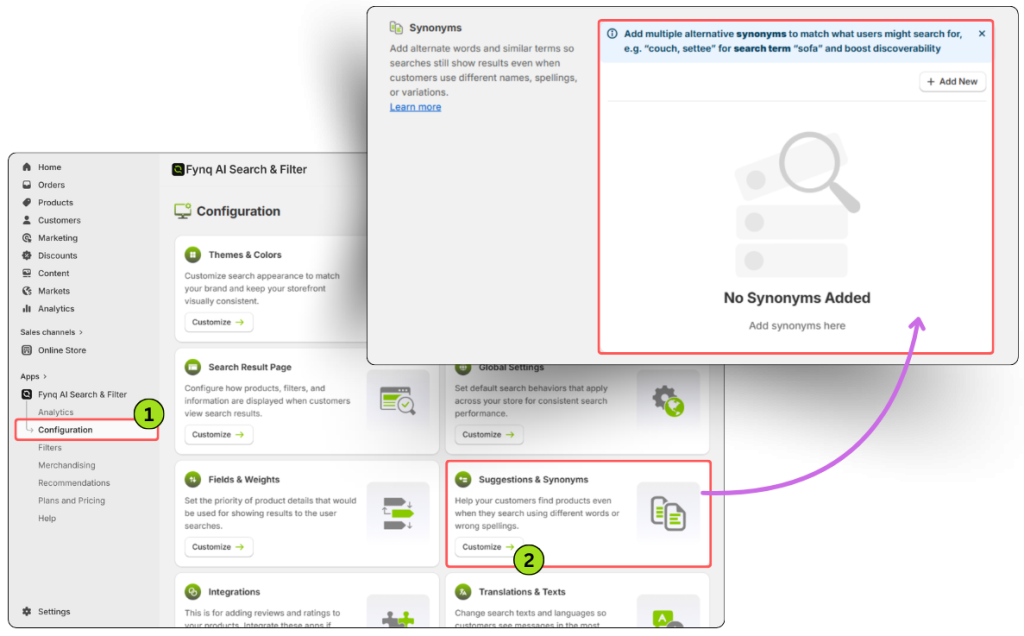 Where To Find & Manage Synonyms in Fynq