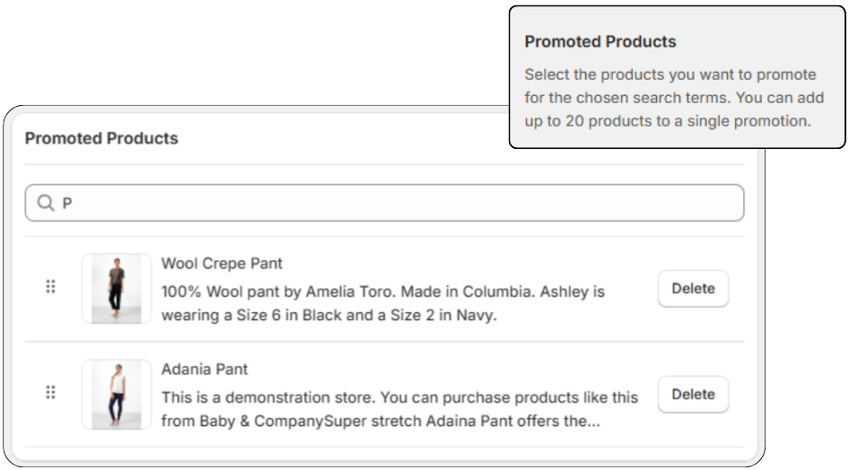 Add Promoted Products 