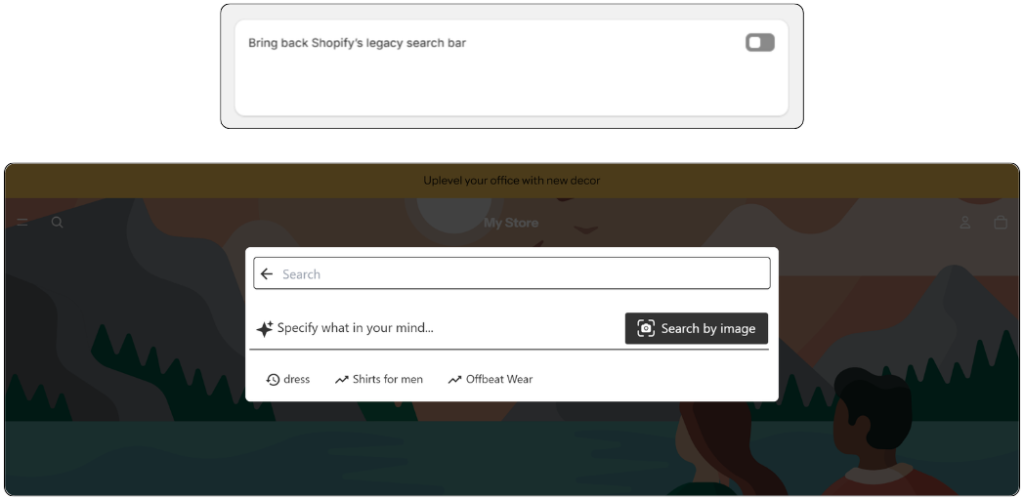 What Happens When the Toggle Is OFF in Legacy search bar?