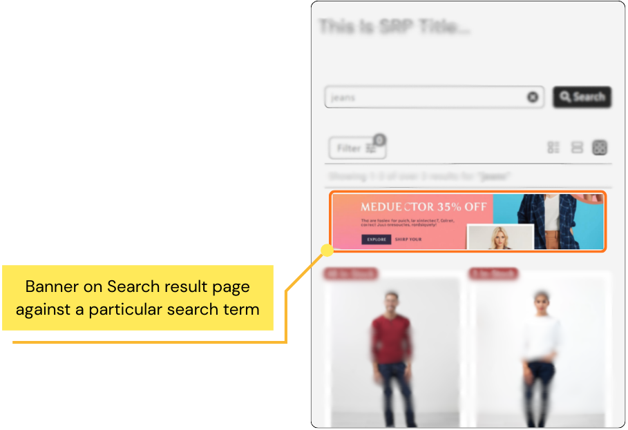 add visual merchandising like banners for different search terms