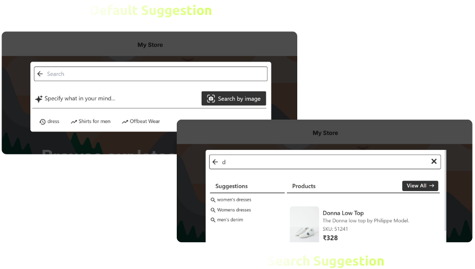 between two Search Suggestions