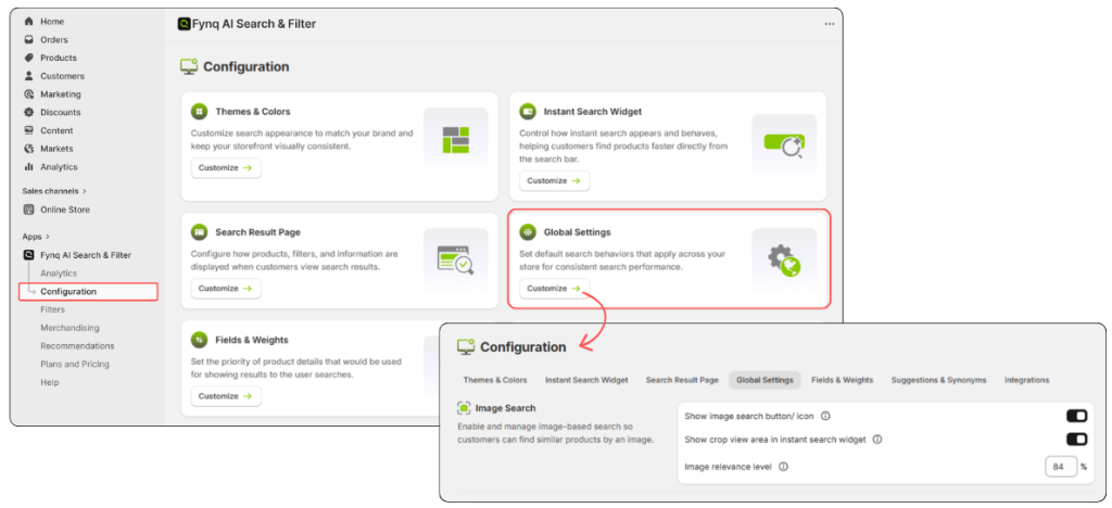 where find image search settings